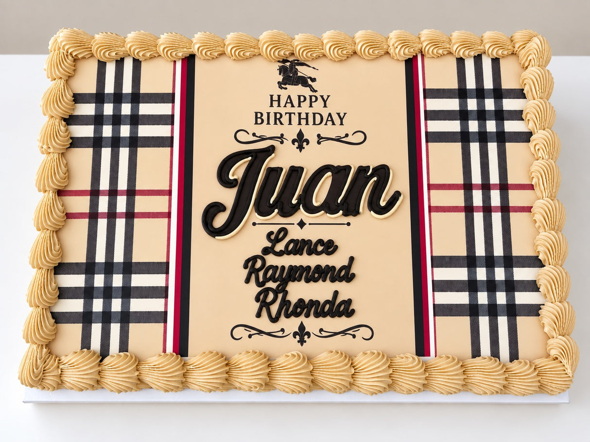 Plaid Designer Sheet Cake