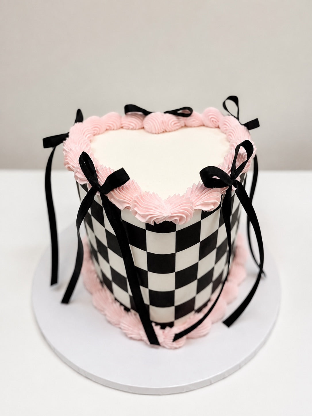 Checkered Heart Cake
