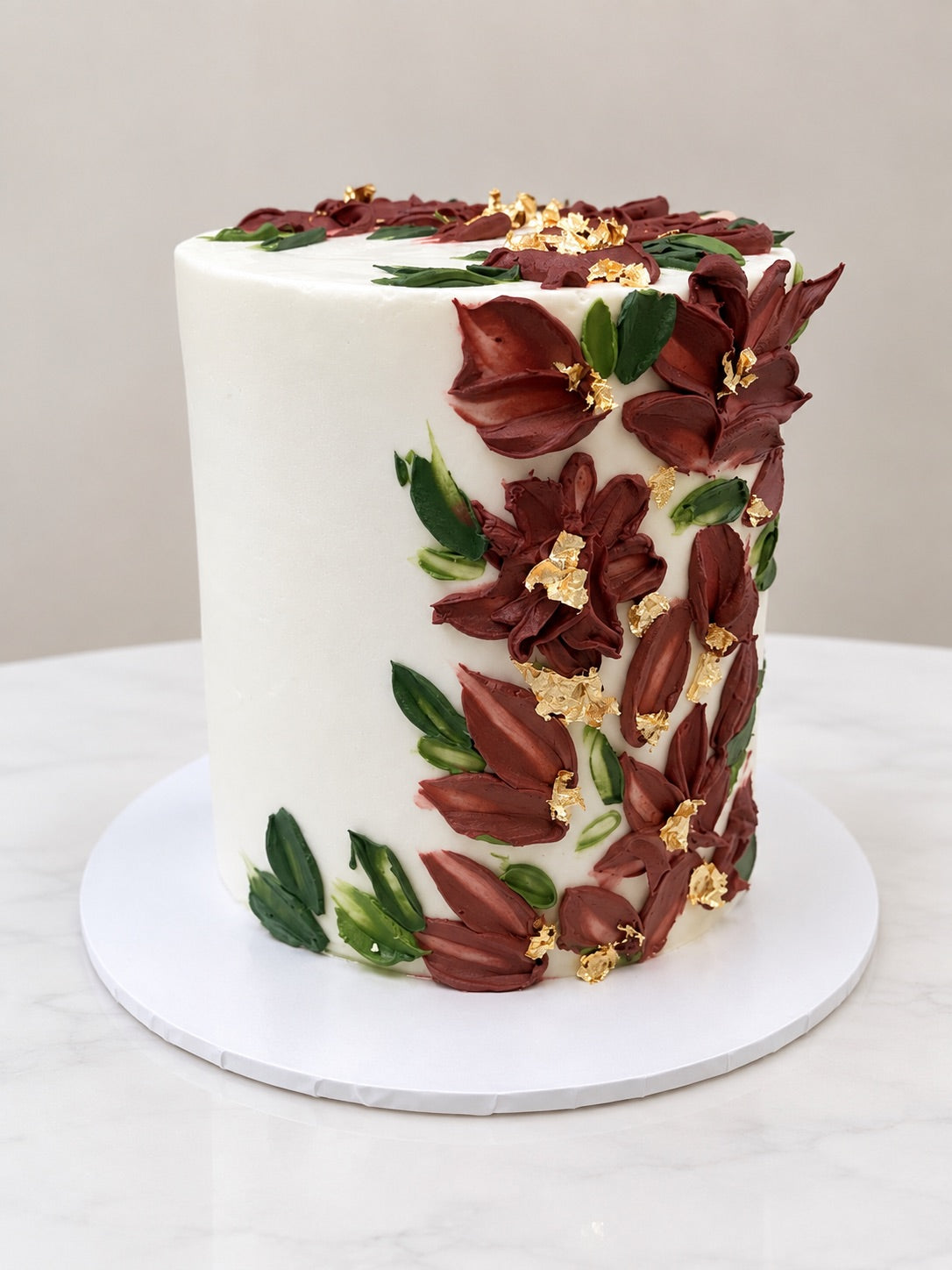 Tall Palette Floral with Gold Leaf