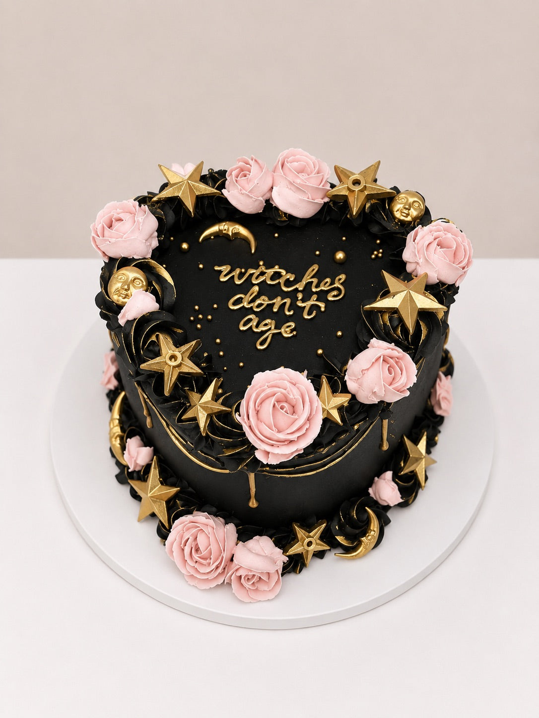 "Witches Don't Age" Heart Cake