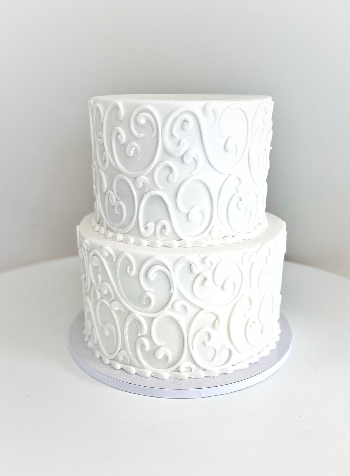 Buttercream Scroll Elopement Cake