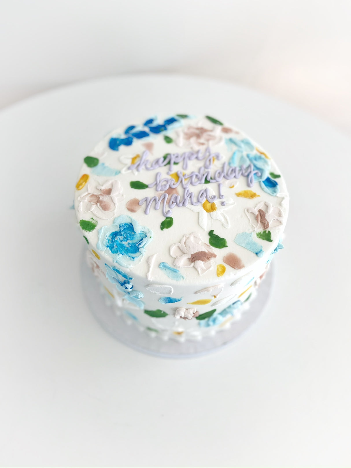 Multicolored Palette Knife Floral Cake