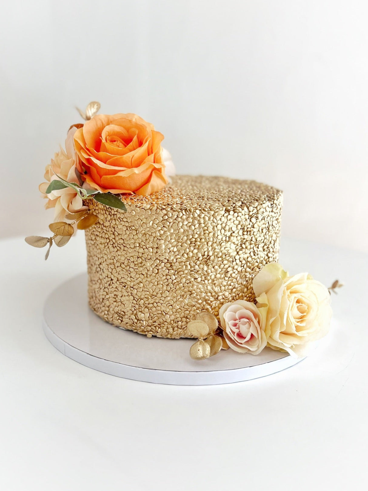 Gold Sequin Sprinkles with Faux Floral