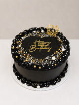 Black Buttercream Cake with Edible Pearls