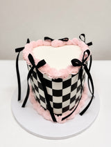Checkered Heart Cake