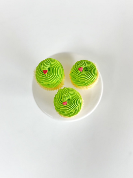 Mini Grinch Cupcakes "Two Sizes Too Small"