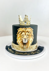 Customized Cake (Lion Design with Buttercream, Edible Image, and Gold Fondant Accents)