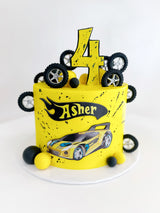 Customized Cake (Hotwheels Design with Buttercream and Fondant Accents)