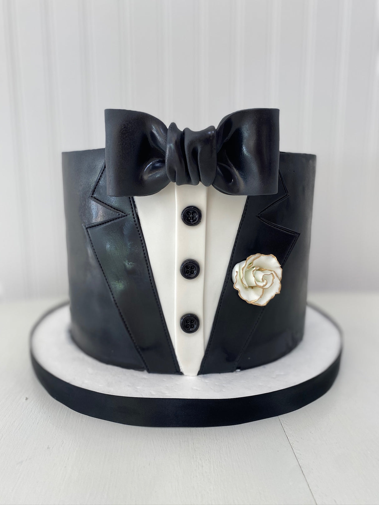 Customized Cake (Tuxedo Design with Buttercream and Fondant Accents)