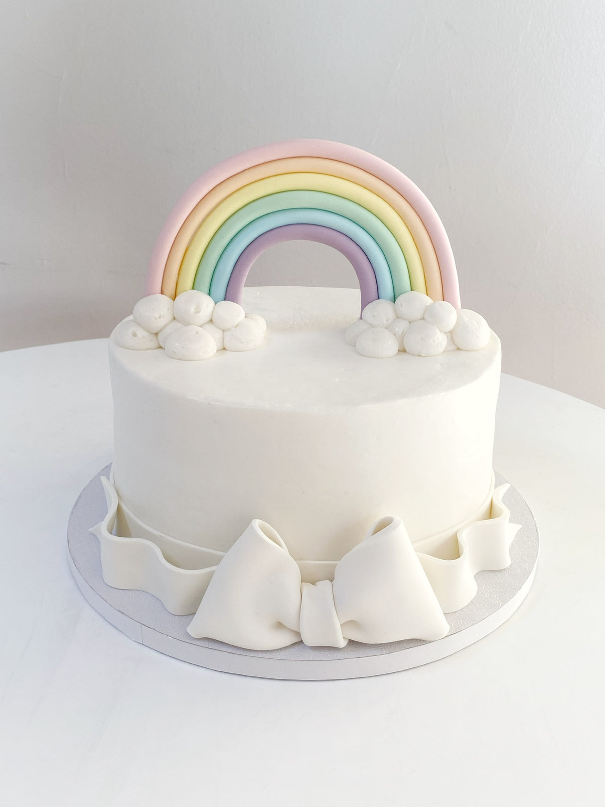 Customized Cake (Fondant Rainbow Cake With Bow)