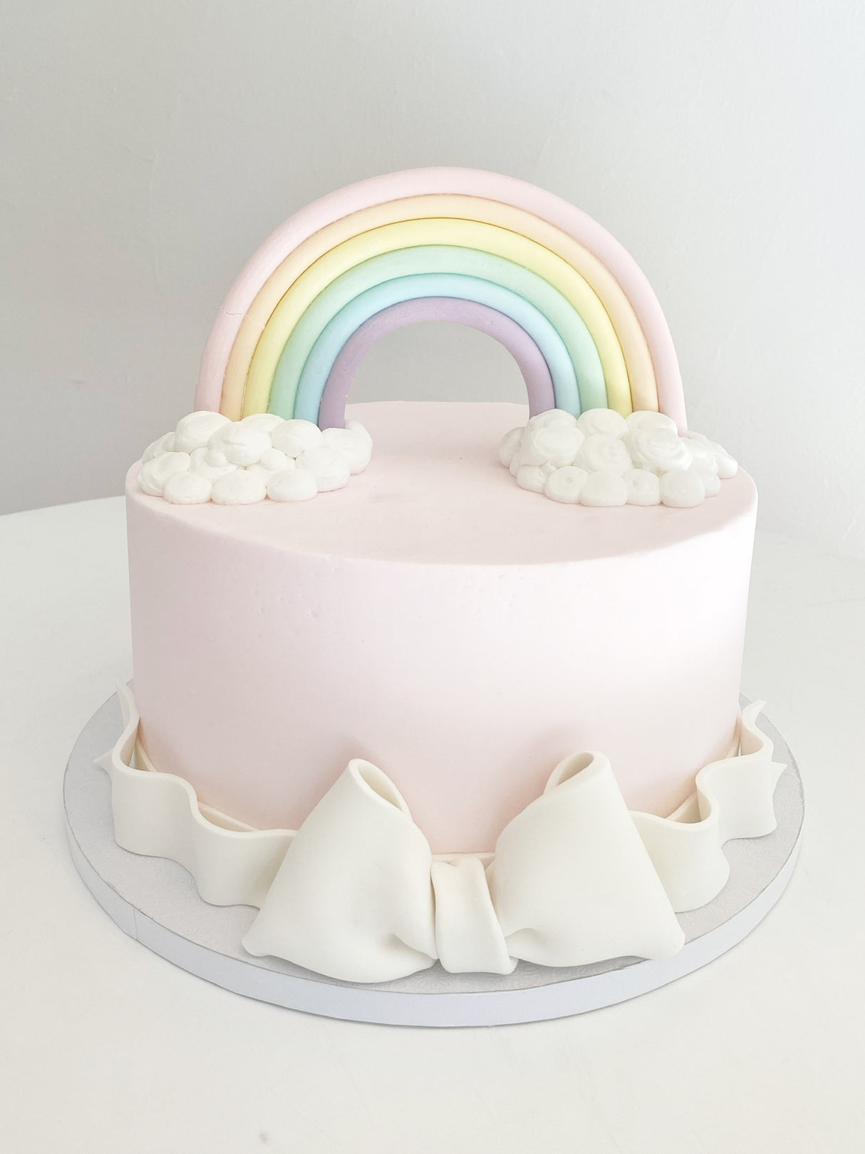 Customized Cake (Fondant Rainbow Cake With Bow)