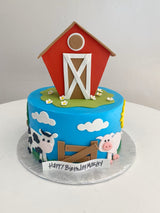 Customized Cake (Barnyard Design with Buttercream and Fondant Accents)