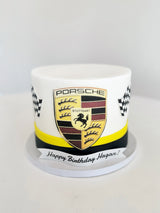 Customized Cake (Porsche Auto Design with Buttercream, Edible Image, and Fondant Accents)