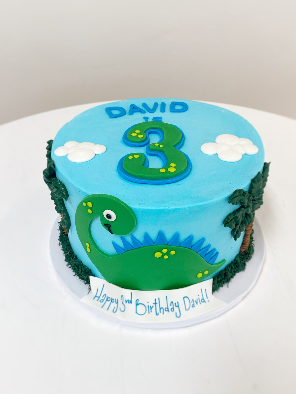 Customized Cake (Dinosaur Design with Buttercream and Fondant Accents)