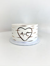 Customized Cake (Birch Bark Design with Initials)