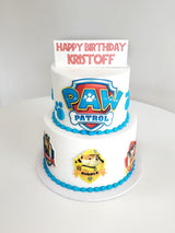 Customized Cake (2-Tier Paw Patrol Design with Buttercream, Edible Images, and Fondant Accents)