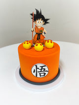 Customized Cake (Dragon Ball Z Design with Buttercream, Edible Images, and Fondant Accents)