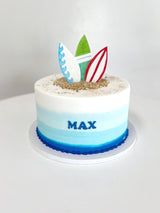 Customized Cake (Surfer Design with Buttercream, Edible Images, and Fondant Accents)