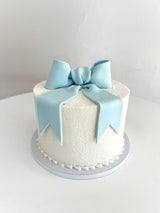 Customized Cake (Smooth Design with Buttercream, Nonpareils, and Fondant Bow)