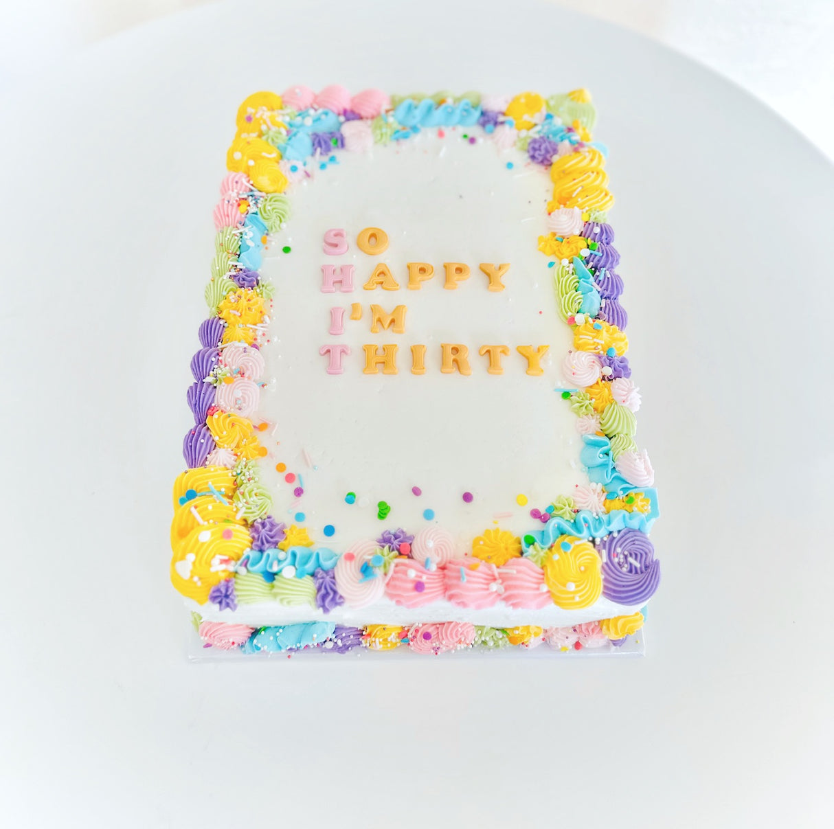 Customized Cake (Birthday Sheet Cake Design with Buttercream and Buttercream Accents)