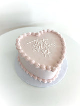 Customized Cake (Heart Shaped Design with Buttercream and Shell Border)