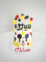 Customized Cake (Mickey Mouse Design with Buttercream, Edible Mickey Image, and Fondant Stars)