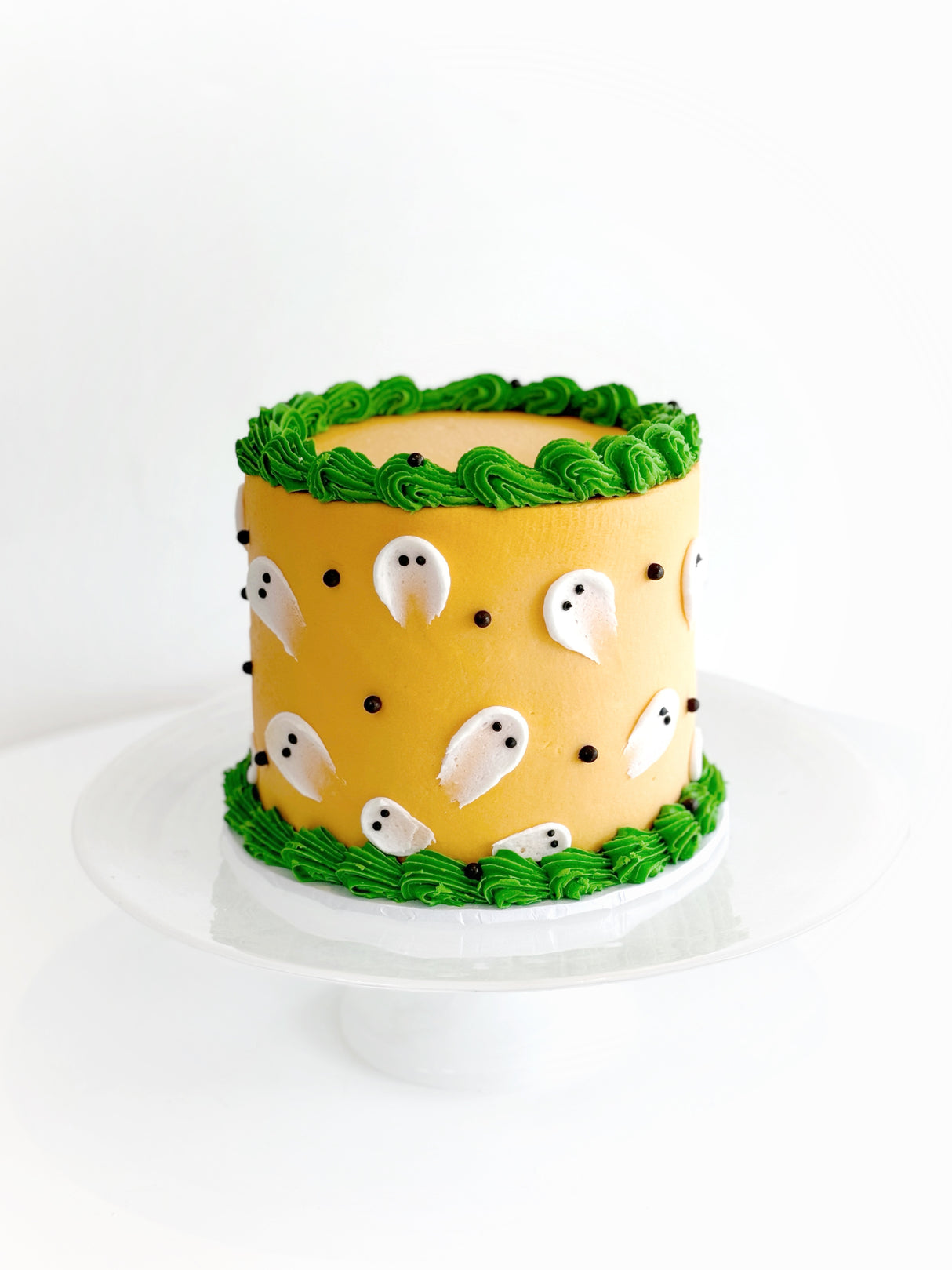 Customized Cake (Ghost Design with Orange Buttercream and Buttercream Accents)