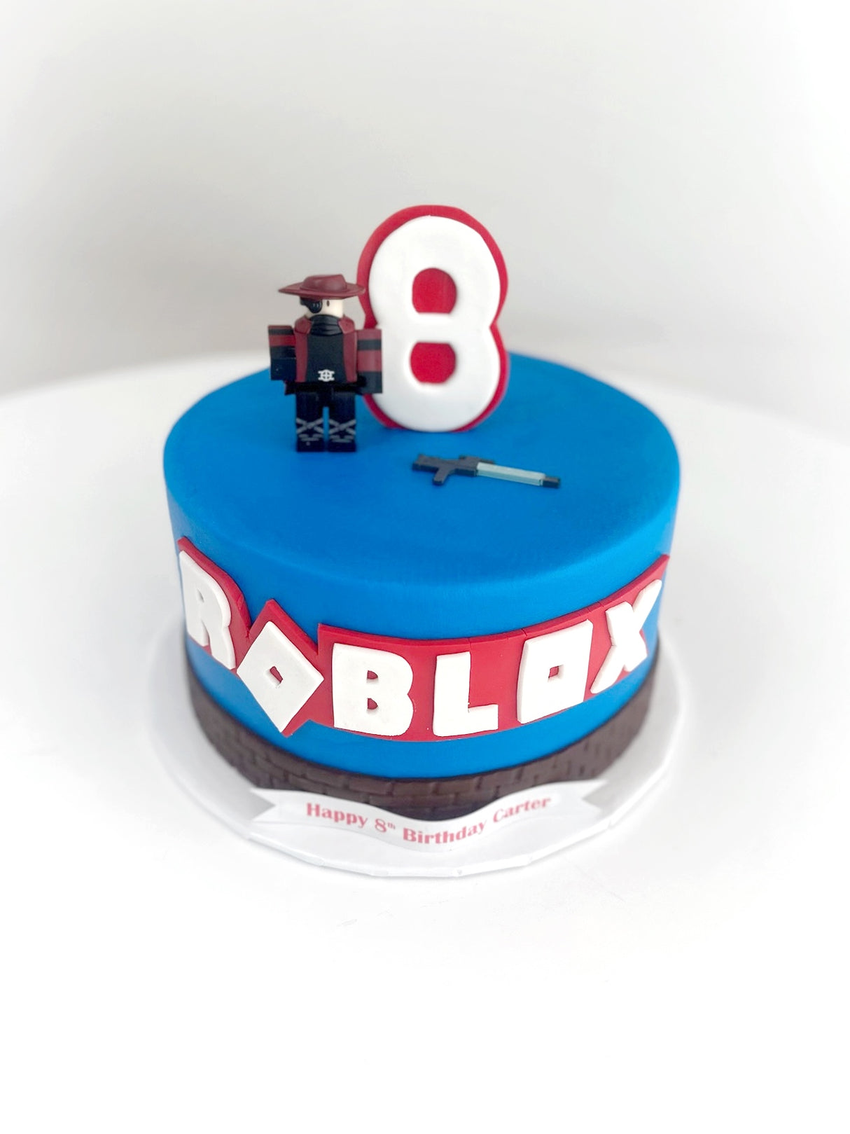 Customized Cake (Roblox Design with Buttercream, Toy Topper, and Fondant Accents)