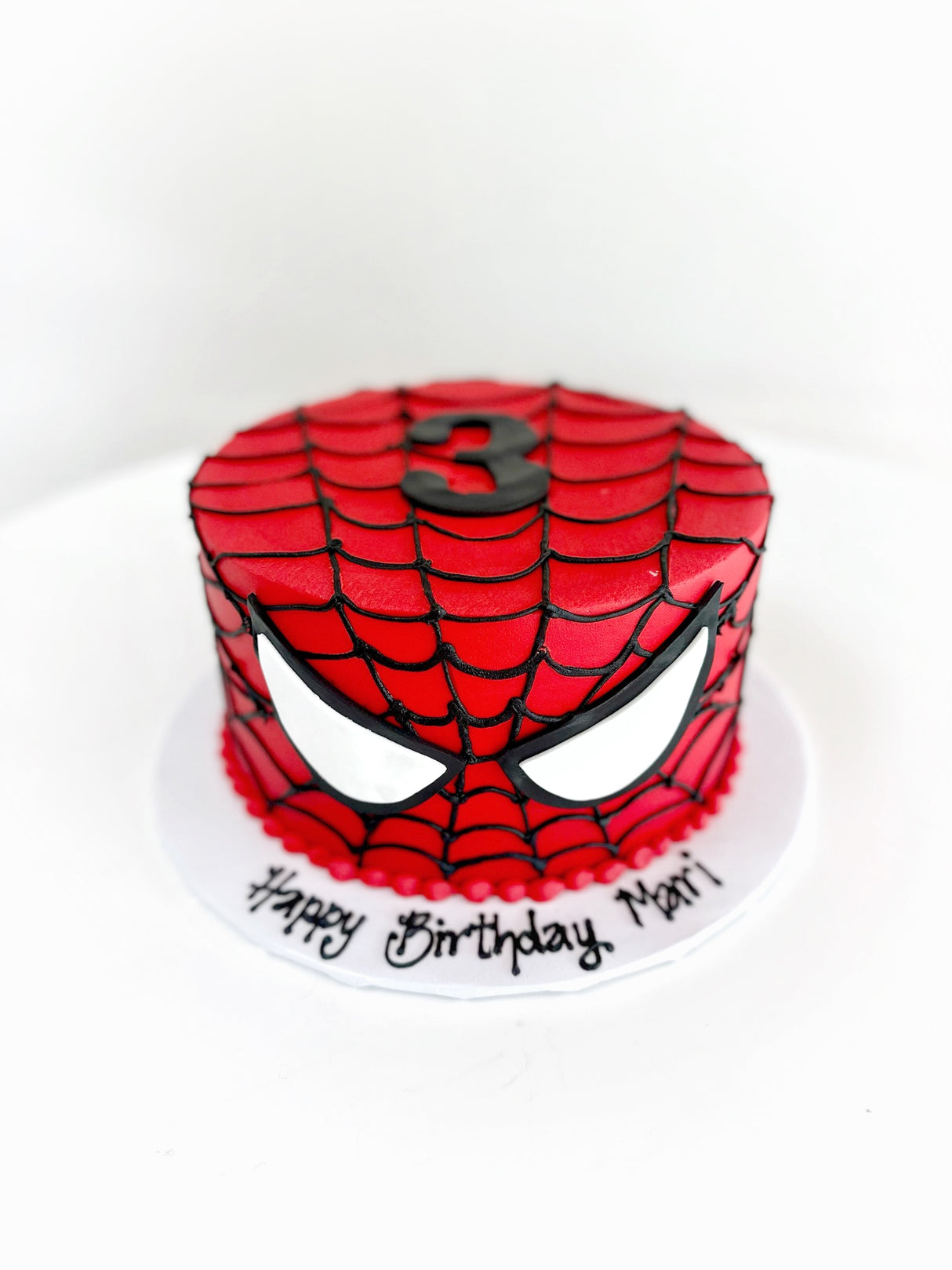 Customized Cake (Spiderman Mask Design with Buttercream and Fondant Accents)