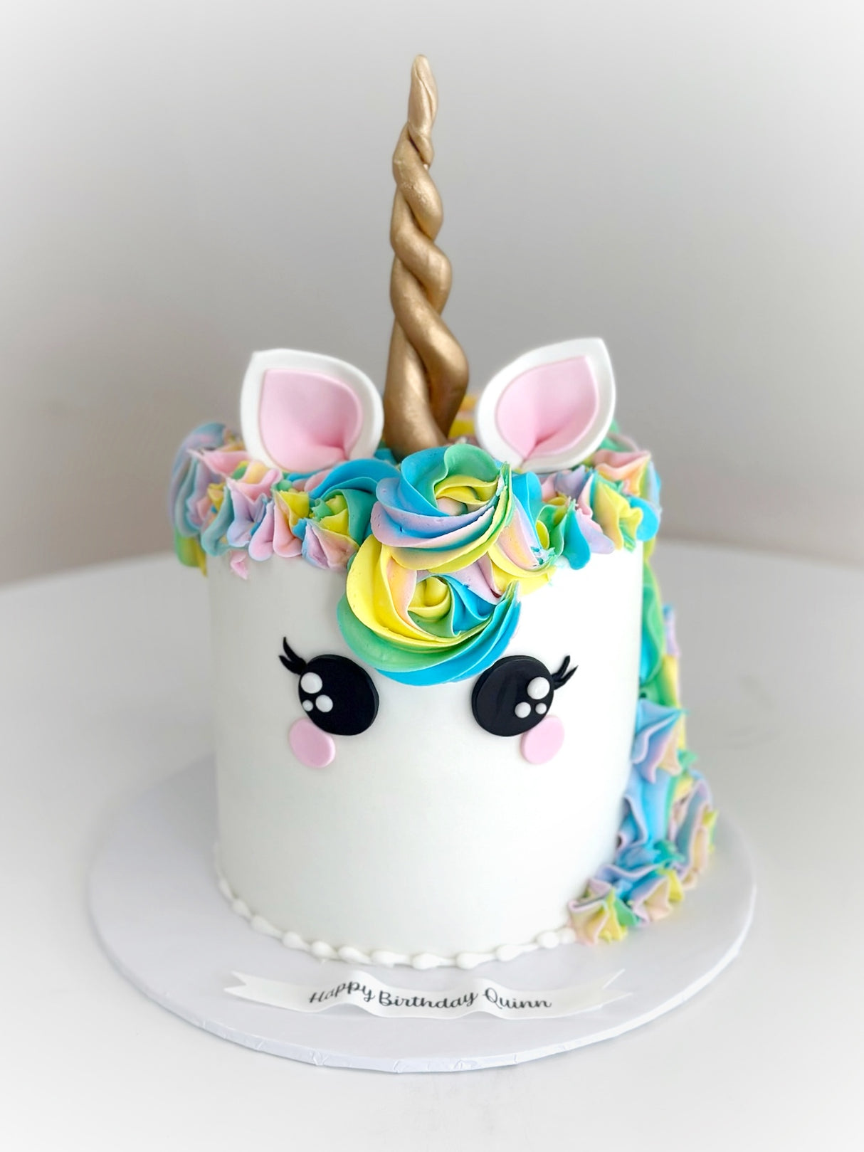 Customized Cake (Unicorn Design with Buttercream, and Fondant Accents)