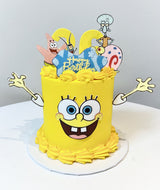 Customized Cake (Tall SpongeBob Design with Buttercream and Edible Image Accents)