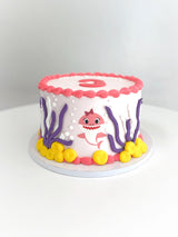 Customized Cake (Sister Shark Design with Buttercream with Fondant Accents)