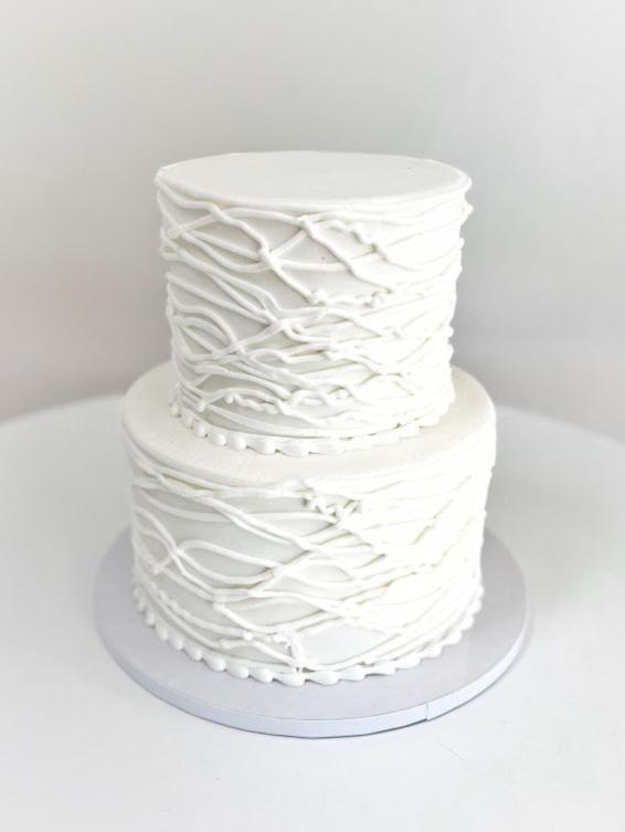 Elopement Cake (2-Tier Bird Branch Design with Buttercream)