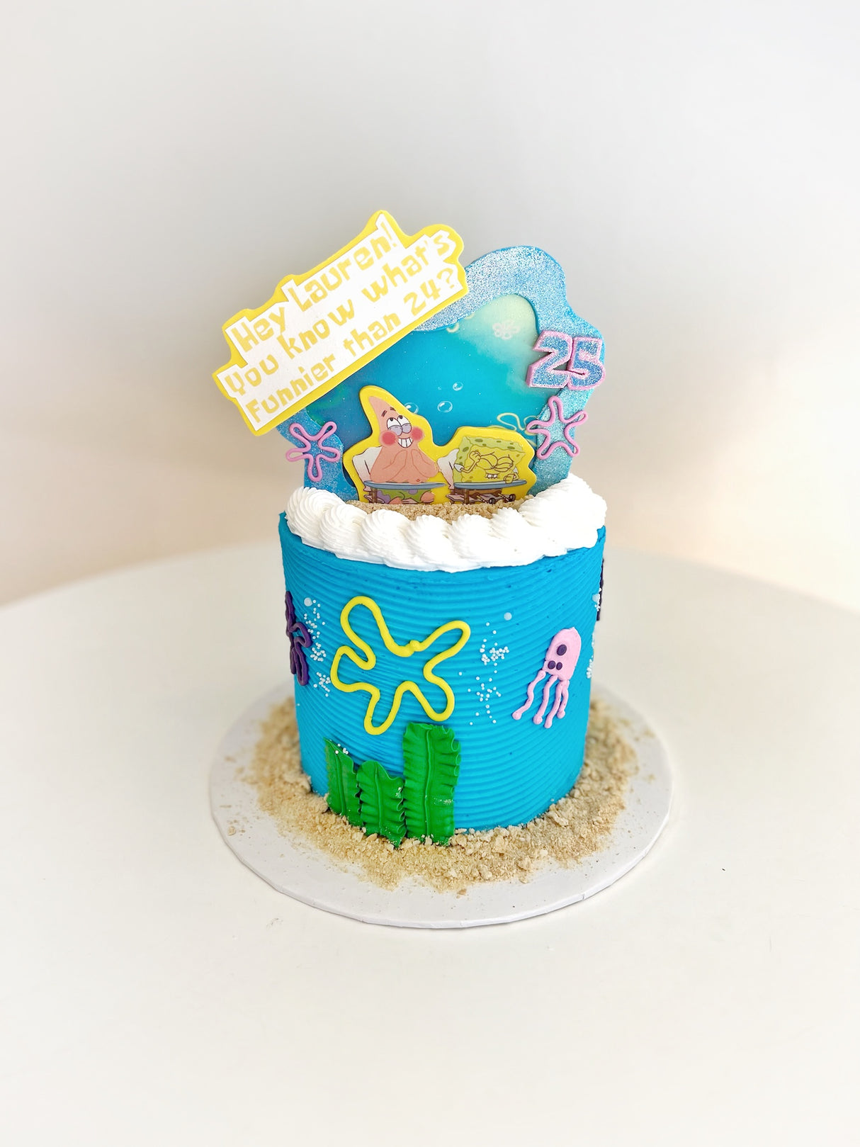 Customized Cake (SpongeBob Theme "What's funnier than 24?")