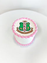 Customized Cake (Sorority/Fraternity Design with Buttercream, Edible Design, And Shell Accent )